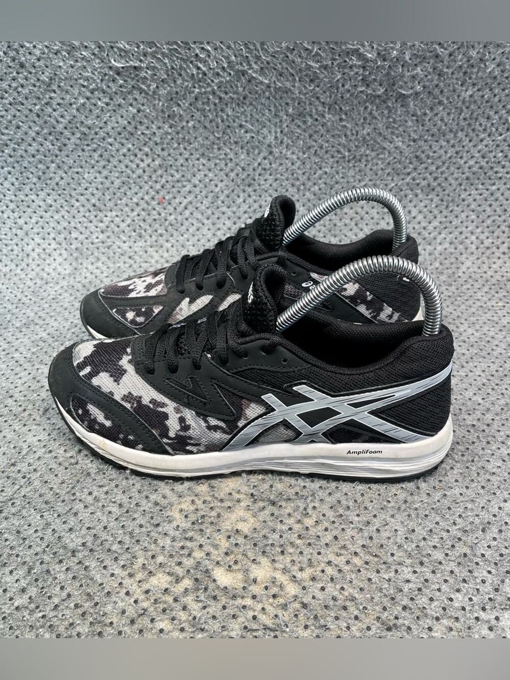 Ascis Amplica Black Grey Running Shoes Size 5 Women’s